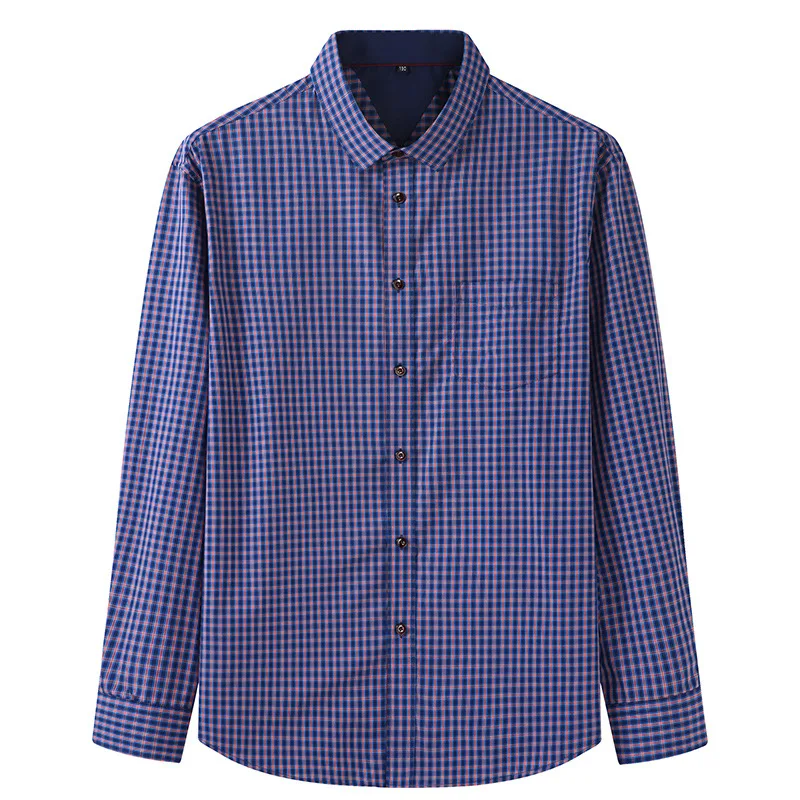 

Shirt men's long sleeve shirt lattice add fat big size fat man fashion new inch shirt loose