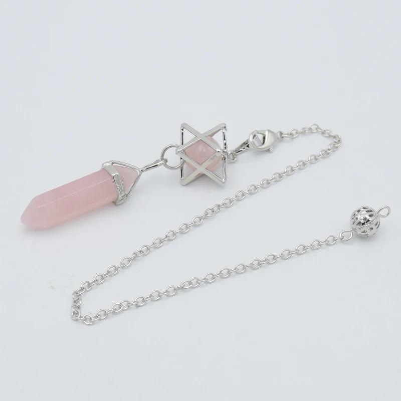 Натуральный камень кристалл шестигранная призма маятник для придания гадания