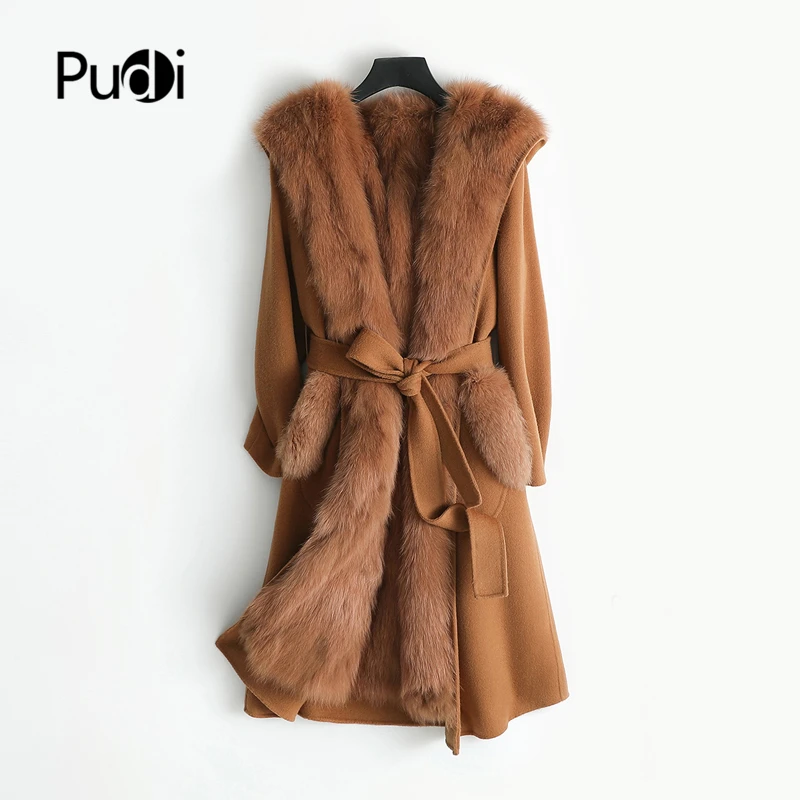 Женская парка из натурального меха Pudi длинный Тренч с подкладкой лисьего ZY178-2 |