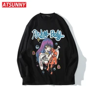 atsunny anime girl hip hop gothic hoodie sweatshirt american oversize casual retro hoodies pullover autumn and winter clothes