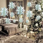 Искусственные рождественские 3d-гирлянды бумага для снежинок, рождественские украшения для дома, Рождество, Новый год 2022, рождественские украшения