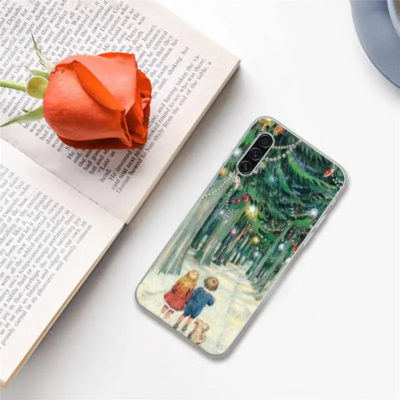 

Santa Claus Christmas tree snow Phone Case For Samsung A S M Note 9 10 20 fe 21 71 30 ultra plus 5g 11 31 51 s