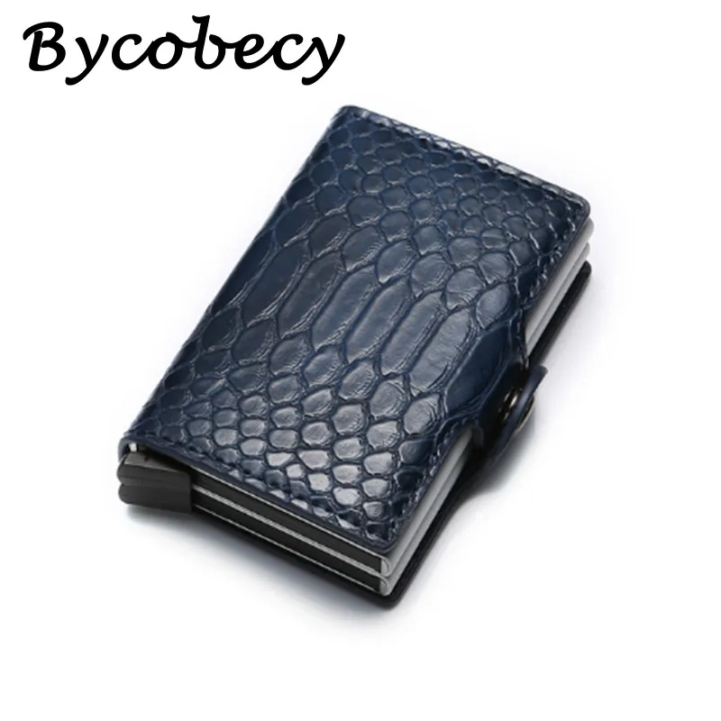 Bycobecy Rfid кредитный держатель для карт кошелек мужчин алюминиевые металлические