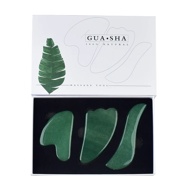 3 шт. набор для массажа лица из авантюрина|Массажные инструменты| |