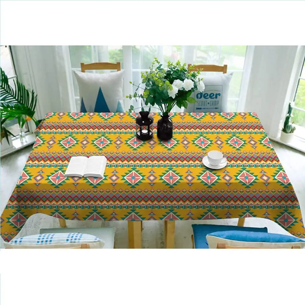 В богемном стиле скатерть для домашнего декора в ацтекском с полосками алмаз