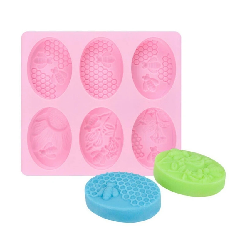 

1 Pc Honey Bee Silicone Soap Mold DIY 3D Handmade Soap Mold Silicone Oval Soap Molds For Soap Making H