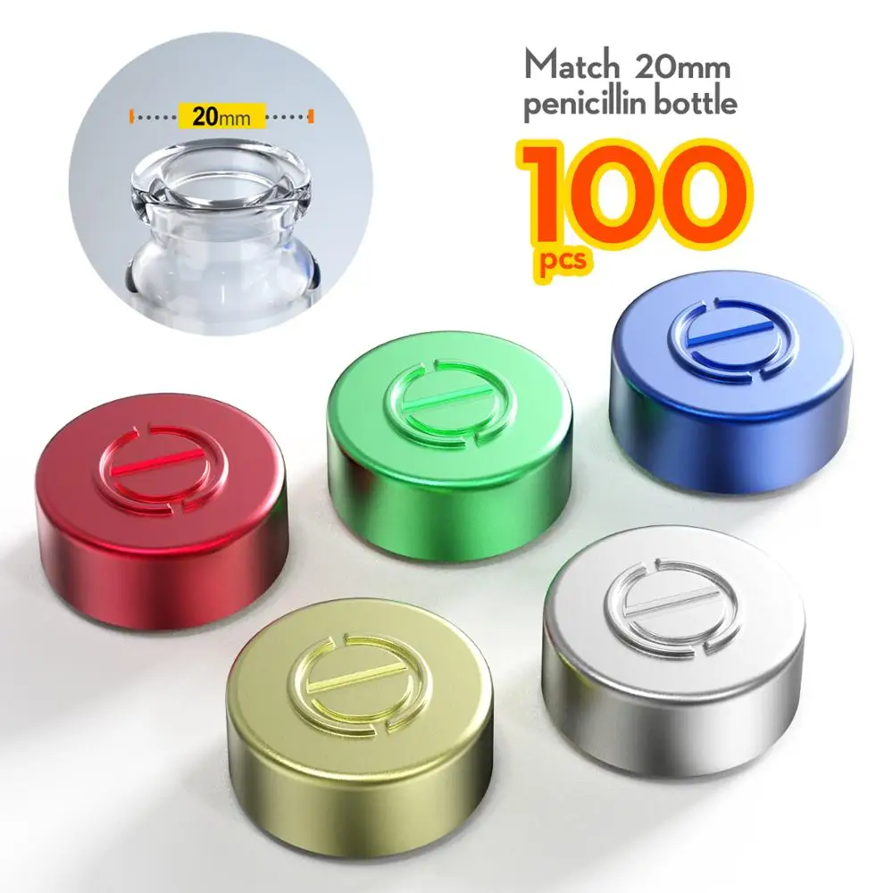 100pcs 20mm Aluminium Sealing Cap Many Colored Pharmaceutical Caps for crimp glass vial,Aluminium Sealing