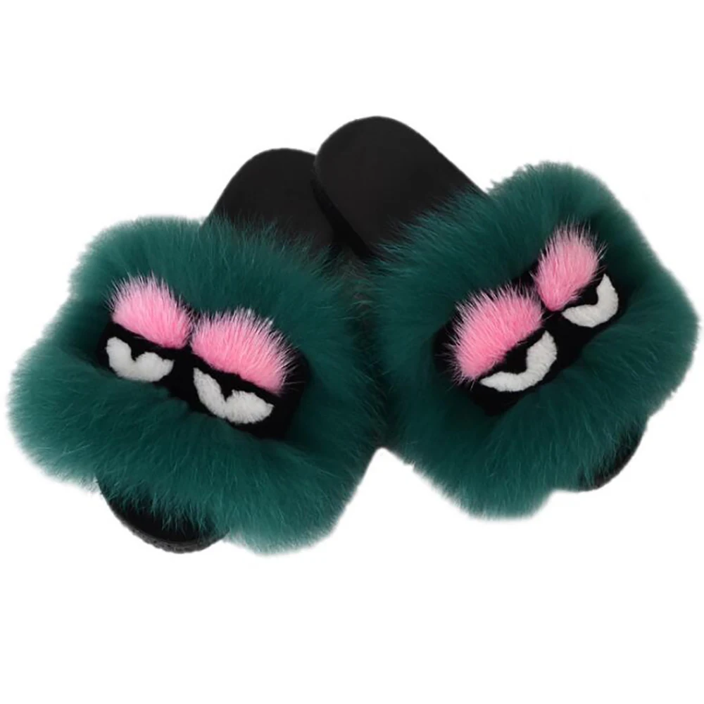 Женские летние плюшевые шлепанцы смешные меховые сандалии с перьями Уличная