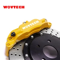 wovtech front brake kit 4 piston caliper with drilled disc 330x28 mm for golf 5 gtidti mk5a5 2003 2009 17inch wheel