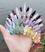 raw crystal crown moon branch wicca crown headband witchcraft accessories wedding bridal accessories gift