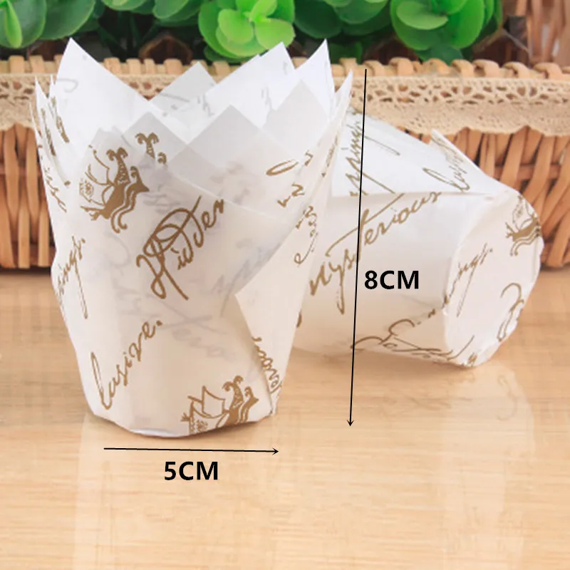 

50PCS Newspaper Style Cupcake Liner Baking Cup Gift Box Moon Cake Packaging Box Wedding Candy Cardboard Box Container Holder