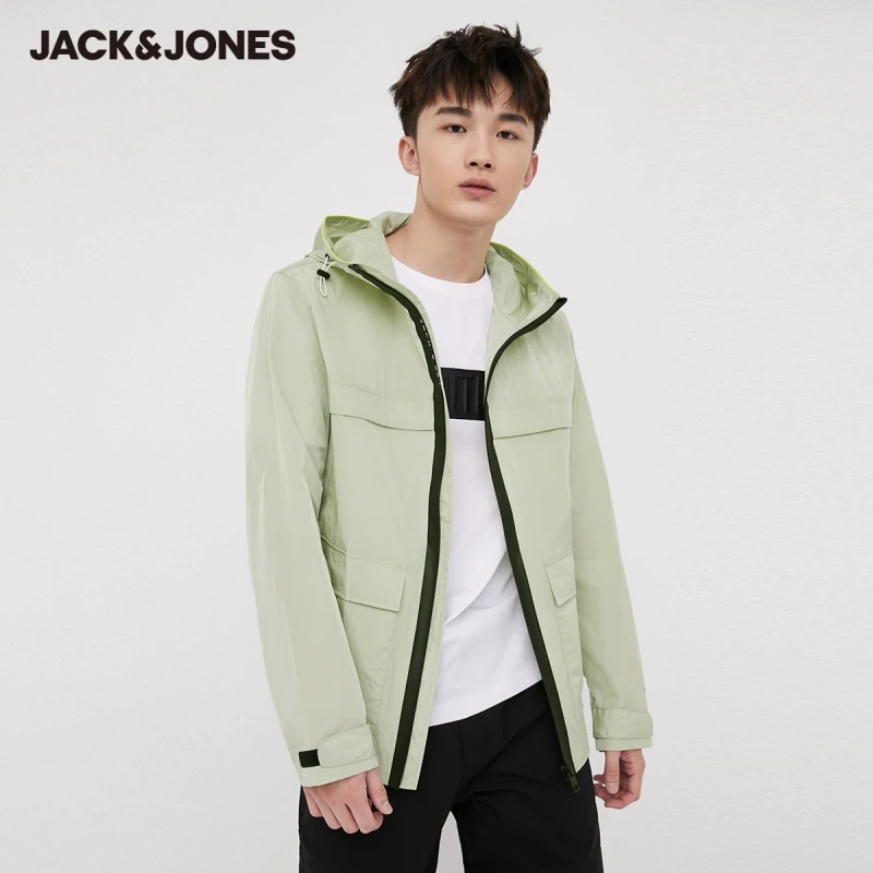

JackJones Men's Sporty Waterproof Big Pocket Hooded Stand-up Collar Jacket |220221516