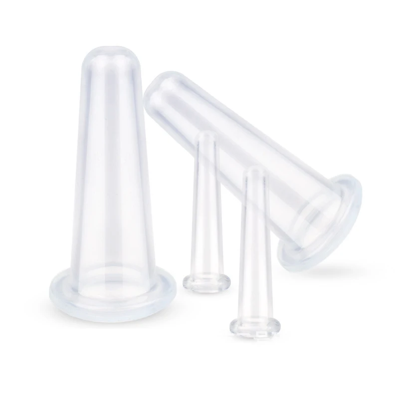 4 шт. вакуумные силиконовые банки для массажа лица баночный массажер против