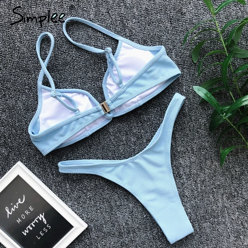 Женский купальник Simplee с пуш-ап привлекательное бикини со стрингами микро