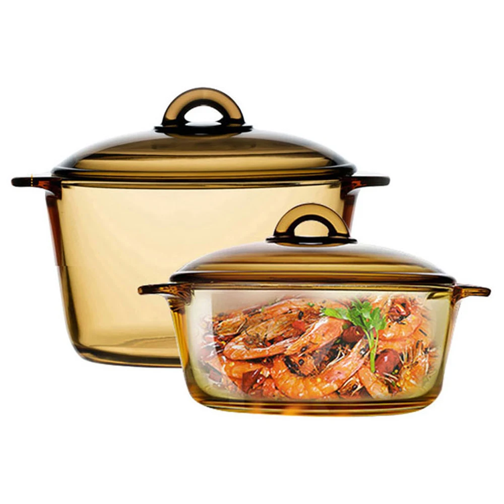 Стеклянный суповый горшок салат мгновенная лапша мультяшная чашка кухонная прозрачная кастрюля для здоровья кастрюля Корейская кухонная посуда ручной работы кухонная плита Мода