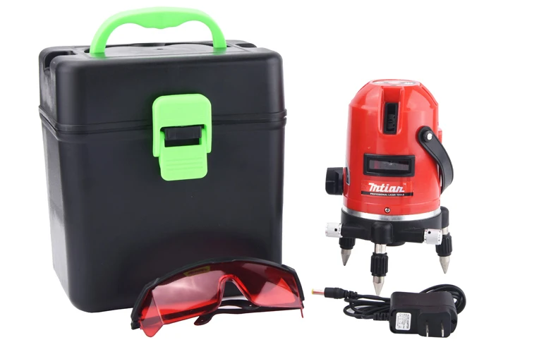 Mtian, лазерный нивелир 5 линий 6 точек наклона Функция 360 Ротари Self Lleveling Крест лазерной линии выравнивания открытая модель инструменты