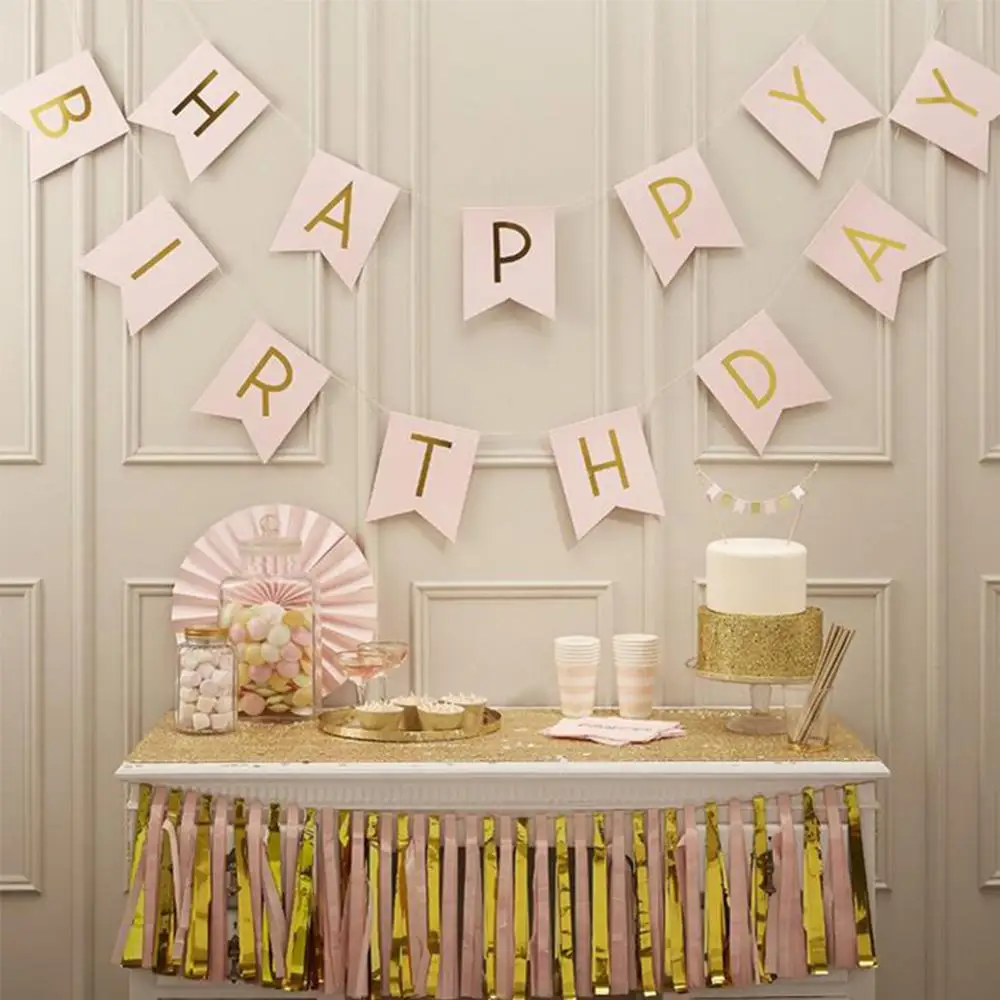 Скандинавские вечерние баннеры с днем рождения треугольные волнистые для детей