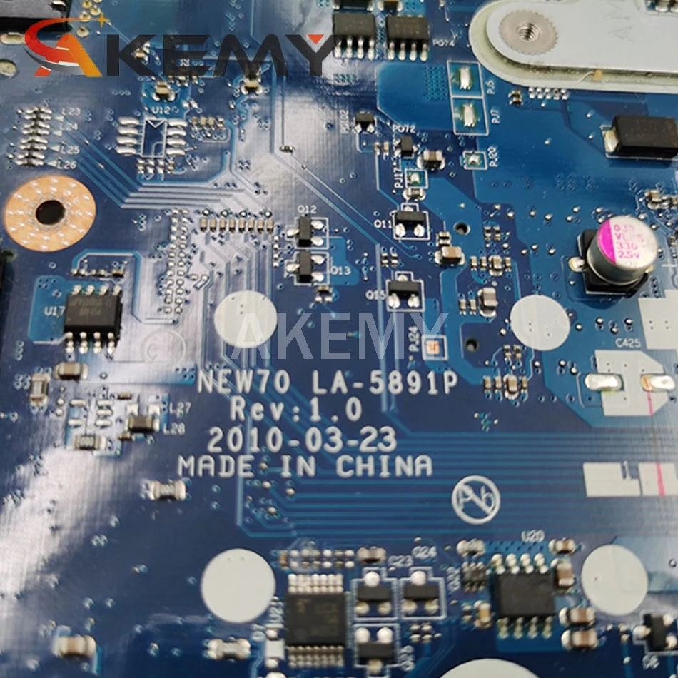 

Akemy For Acer aspire 5741 5741G Laptop Motherboard MBWJR02001 NEW70 LA-5891P HM55 DDR3 HD5740 Free CPU