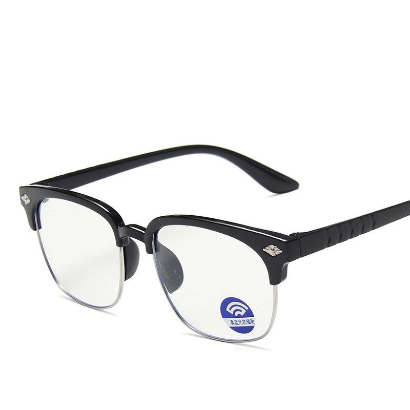 

Square Half-frame Blue Light Blocking Glasses Children's Anti-blue Light Flat Mirror High Definition Lenses Computer Glasses