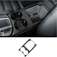 fit for porsche macan 2014 2018 accessories carbon fiber water glass faceplate handrest panel cover trim car stickers styling
