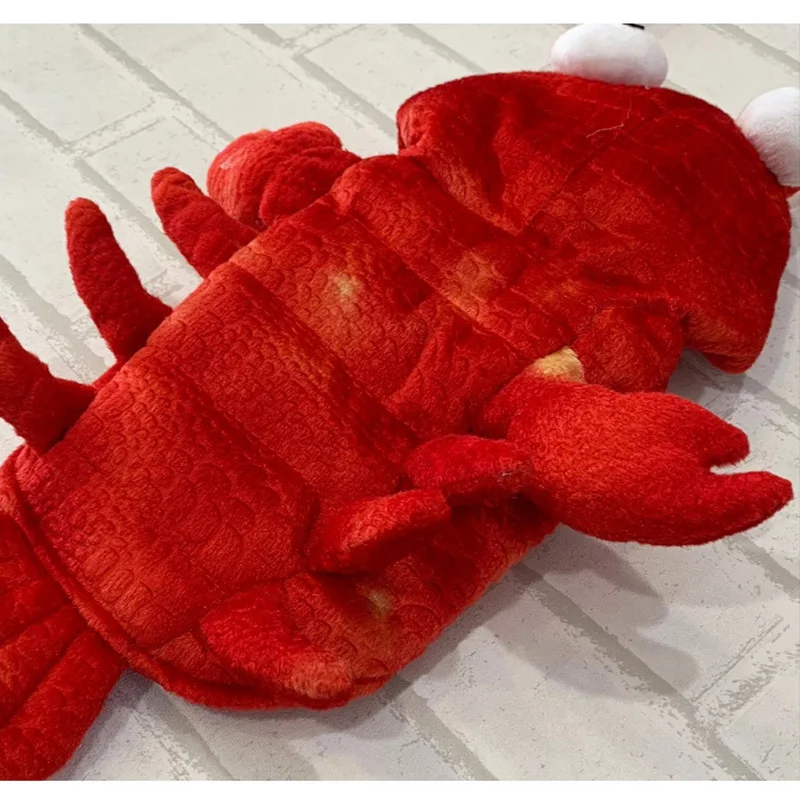 Зимняя одежда для собак на Хэллоуин костюм лобстера Рождественский комбинезон