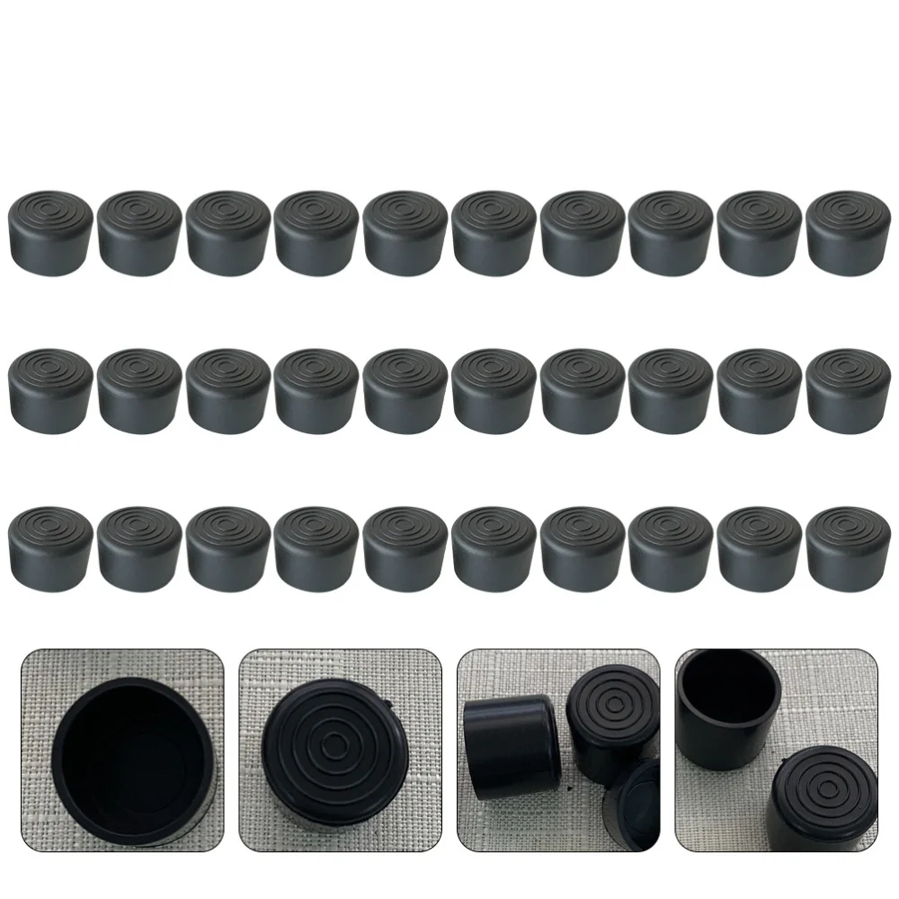 

100pcs Furniture Leg Plug Round Rubber Cover 25mm Tube Bung Blanking End Caps