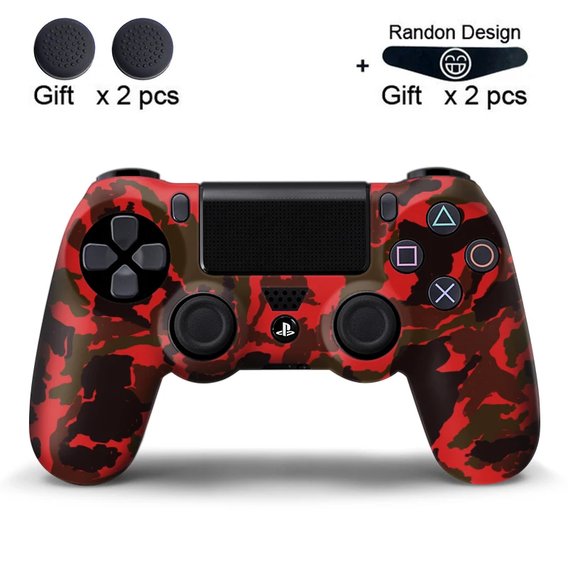 red camo Защитный чехол-лягушка для SONY Playstation 4 PS4 с контроллером, мягкий силиконовый гелевый резиновый чехол для PS4 Pro Slim Gamepad - Цвет: red camo