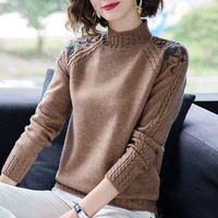 cheap wholesale 2021 spring auyumn winyer new fashion casual warm nice women flower sweater woman female ol bay3011