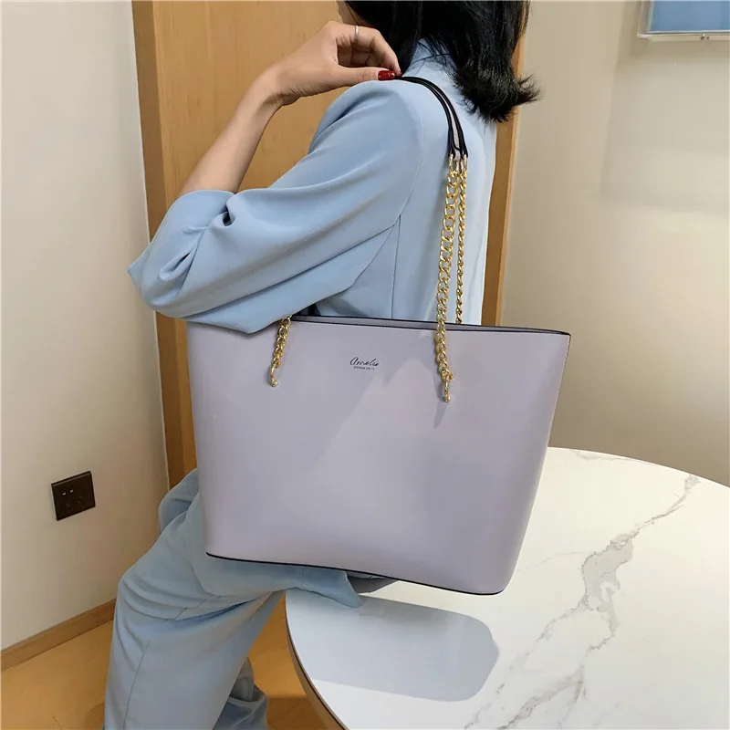 

PU Leather Handbags for Women Designer Bags Large Capacity Travel Shoulder Bags Chain Tote Shopping Bag High Quality Summer Bags