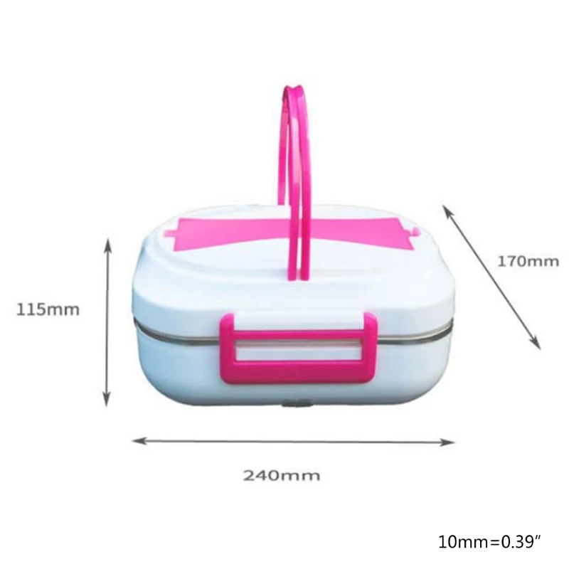 

Large Capacity Plug-In Insulation 3 Grid Stainless Steel Liner Electric Heating Lunch Box Portable Food Warmer Deluxe Edition