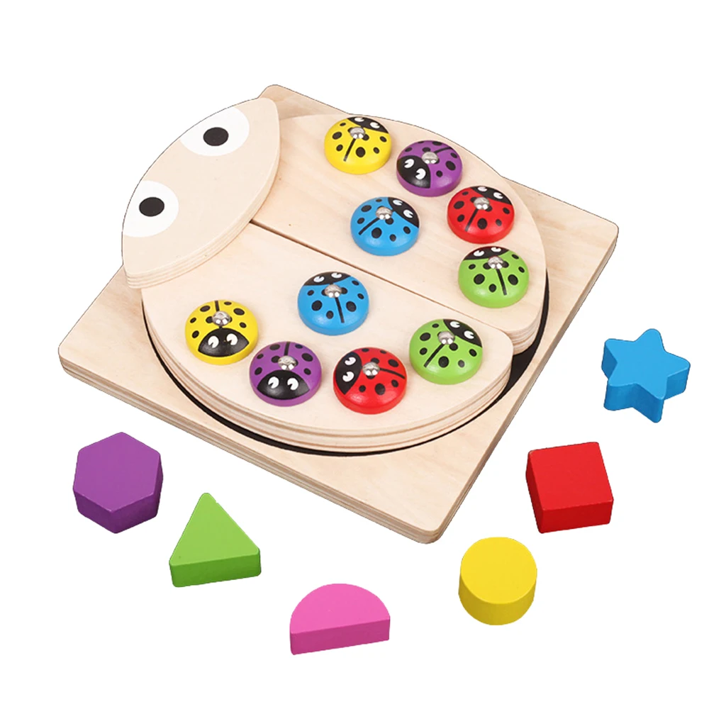 

Children Wooden Magnetic Catching Puzzle Game Toy Building Block
