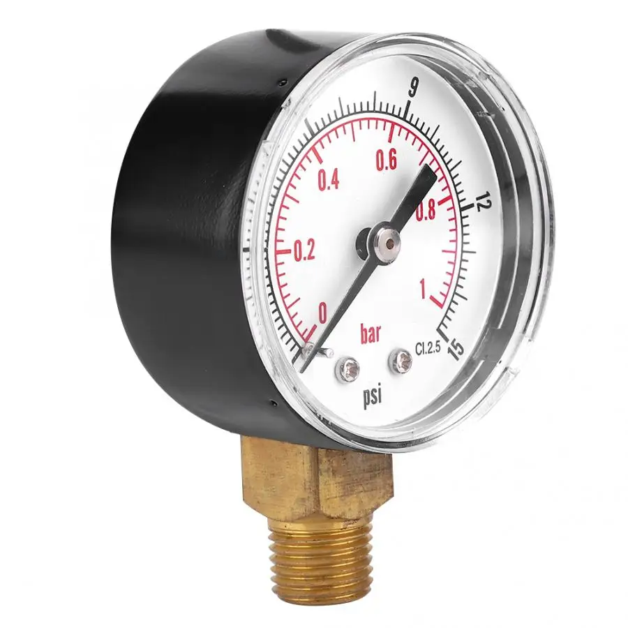 Манометр 50 мм 1/4 BSPT латунная резьба для топлива воздуха масла газа воды давления