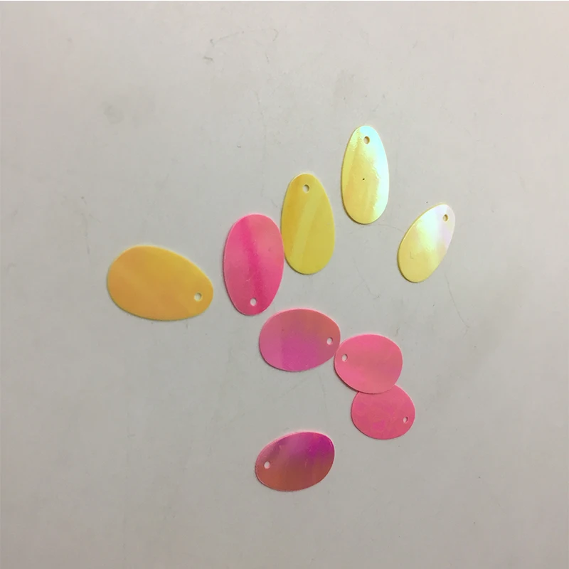 Большие овальные пайетки в форме яйца плоские из ПВХ с боковым отверстием одежда