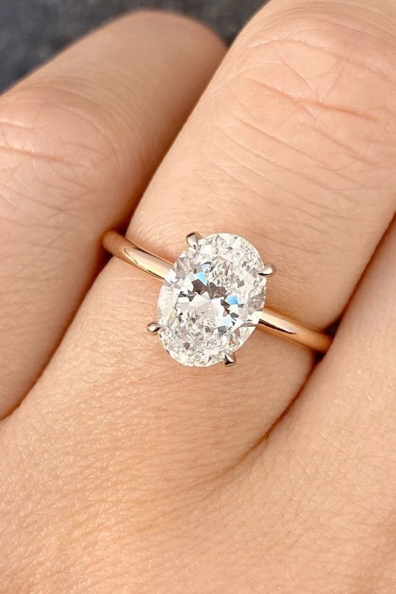 

Crystal Diamond Zirconia 1.79 carat oval engagement ring