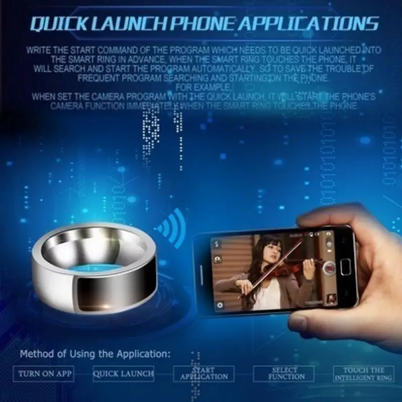 Smart Rings Waterproof Digital Fashion Ring Accessory Control Intelligent Finger NFC for Samsung Phone | Электроника