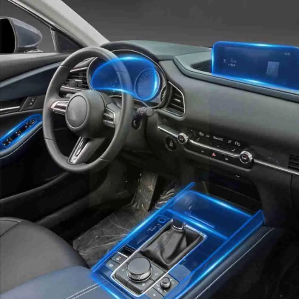 

Для Mazda CX-30 2020 2021 внутренняя центральная консоль автомобиля ТПУ плёнка навигация защитные аксессуары плёнка против царапин прозрачная F3G6