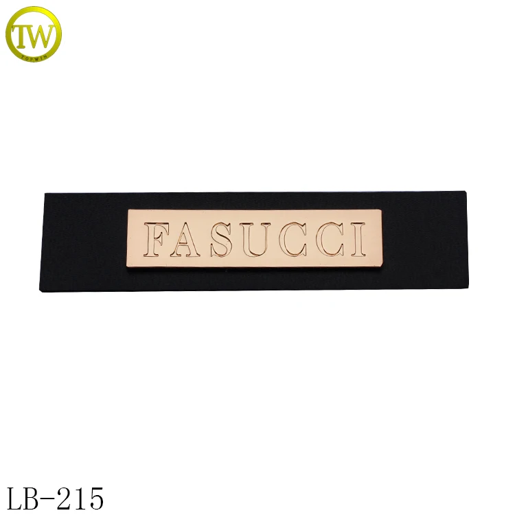 Пользовательские тисненые джинсы черный металлический логотип кожаные наклейки