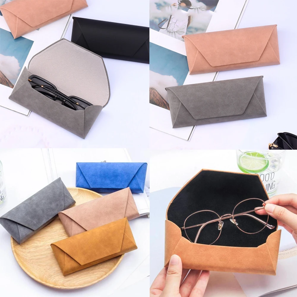 

Fashion Pu Leather Cover Sunglasses Case For Women Men Glasses Portable Soft Glasses Pouch Bag Accessories