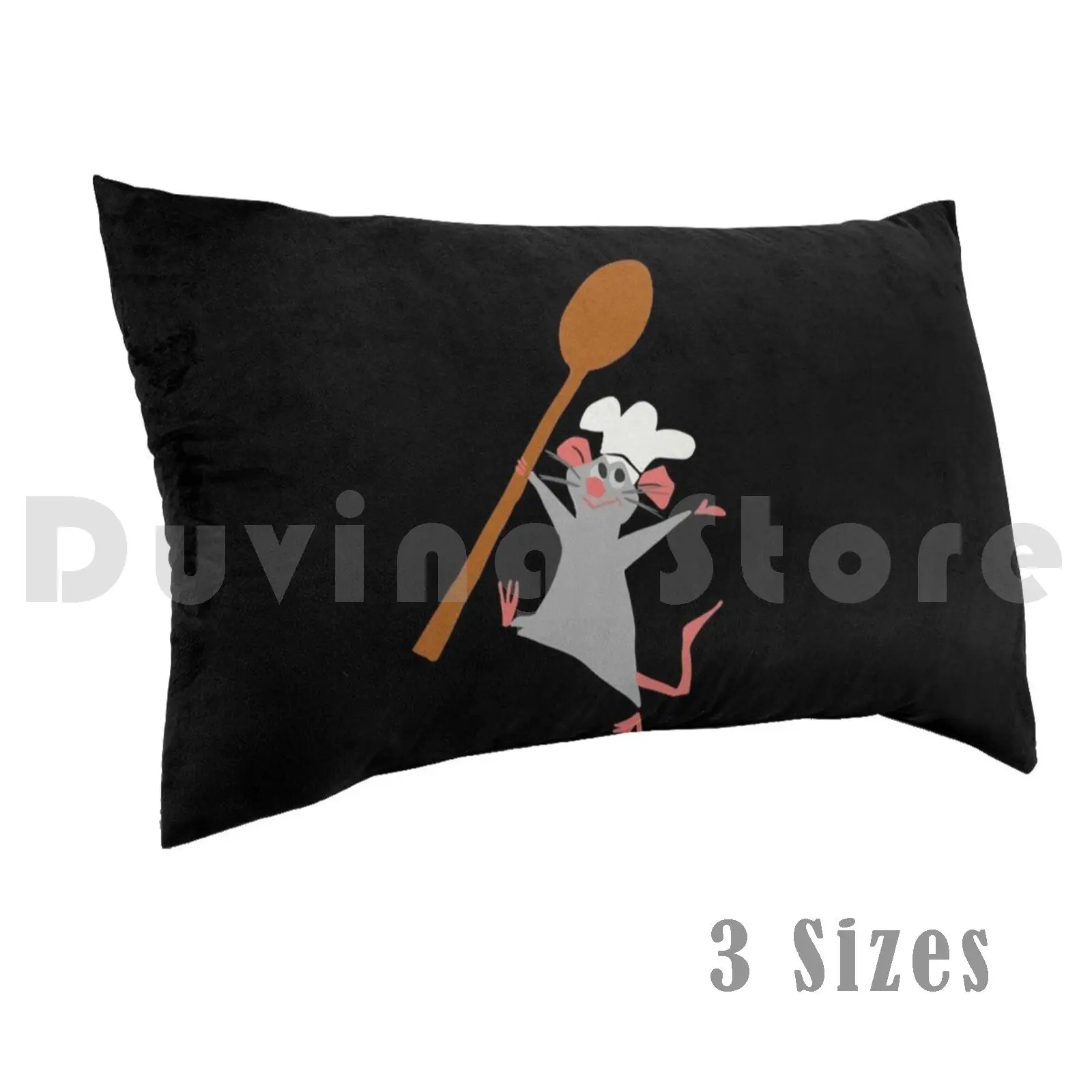 

Chef Rat Pillow Case 20x30 inch Remy Chef Cook Ratatouille Cartoon Rat Food Snacks