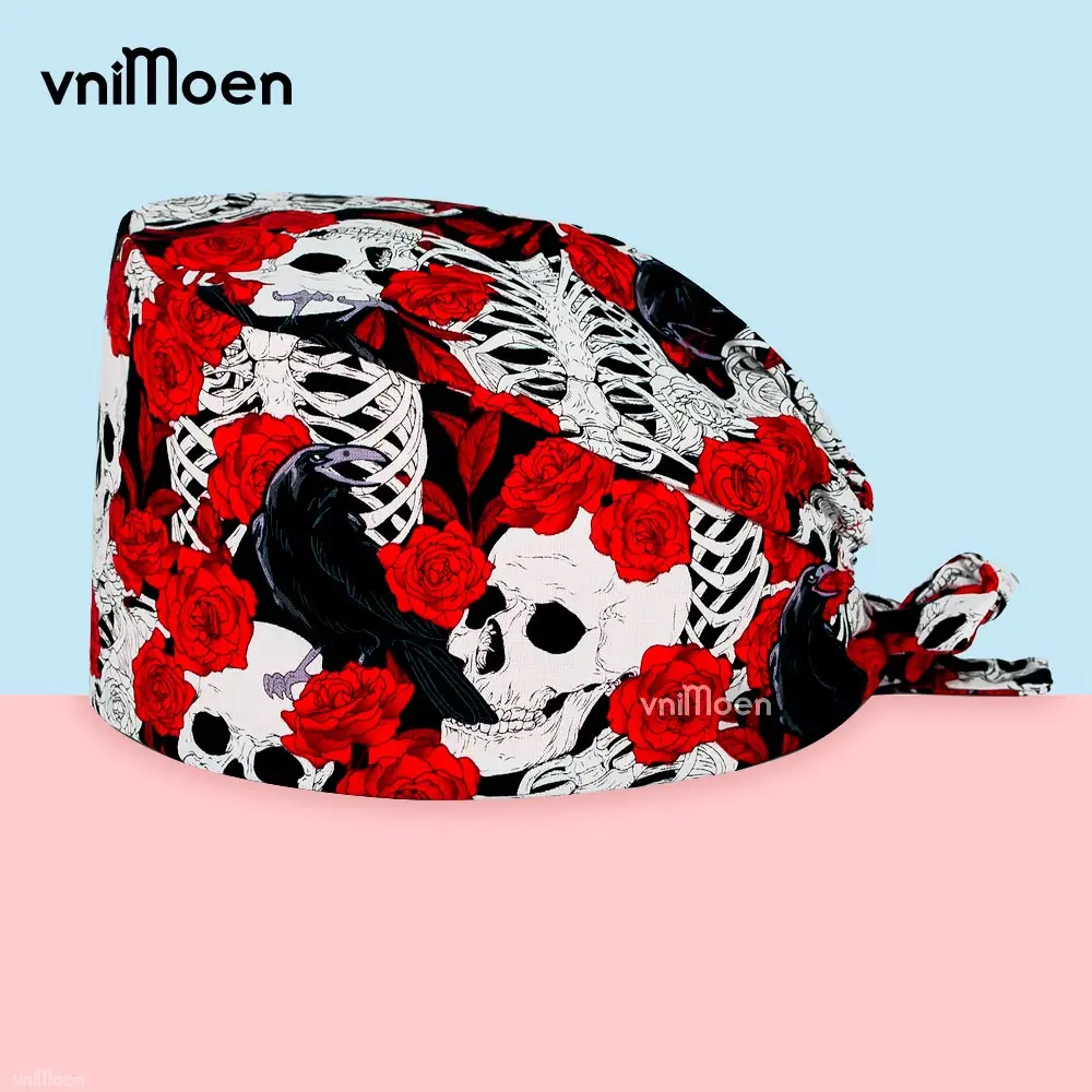 

Wholesale Scrub Cap 100% Cotton Cartoon Print Nursing Caps Beauty Salon Pet Shop Nurse Working Accessories Surgicals Hat