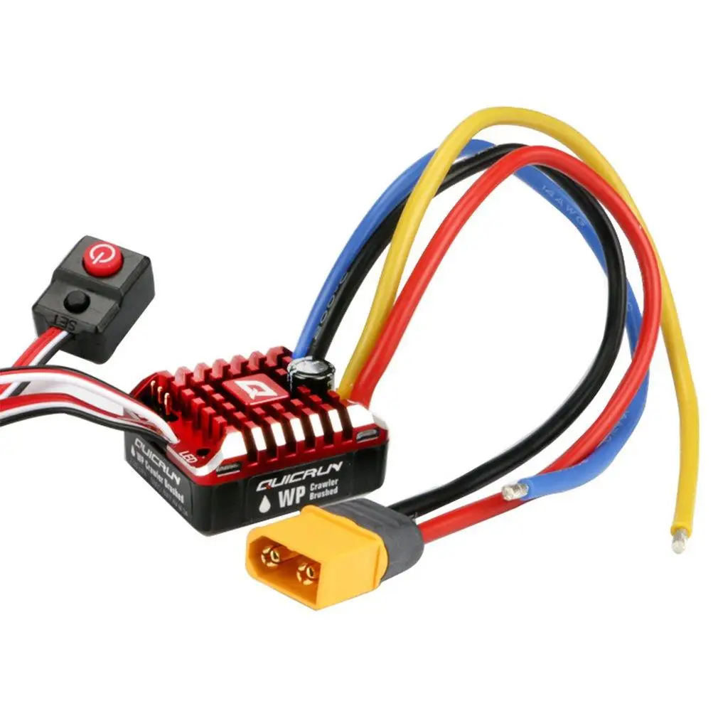 Hobbywing QuicRun 1:10 1/8 WP Crawler Brush Brushed 80A 1080 Electronic Speed Controller Waterproof ESC With Program box LED BEC | Игрушки и
