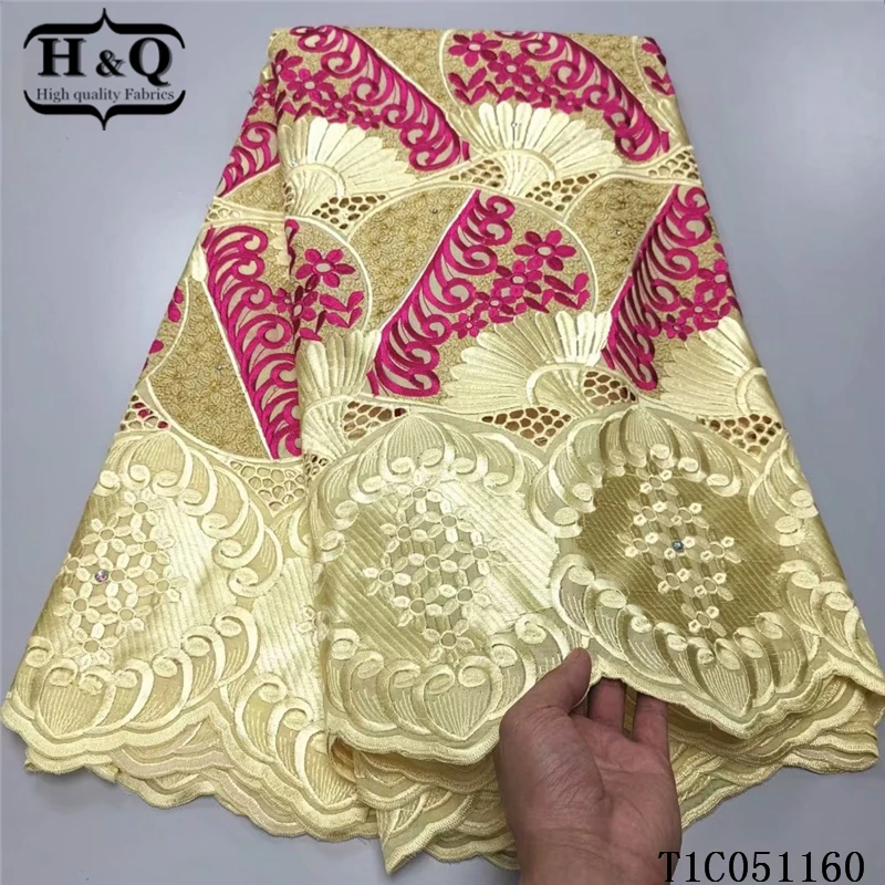 

H&Q orange swiss voile lace in switzerland 2021 high quality nigerian laces with stons and rhinestones fabric for sewing clothes