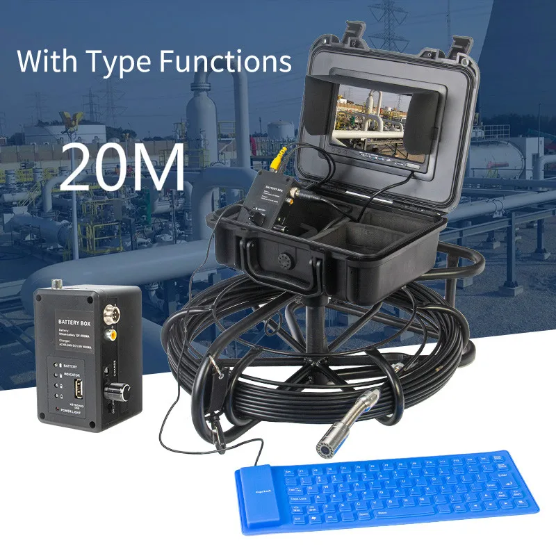

7inch Industrial Pipeline Sewer Inspection Video Camera WP7600 DVR Drain Sewer Camera Endoscope Build-in Wifi with Type Function