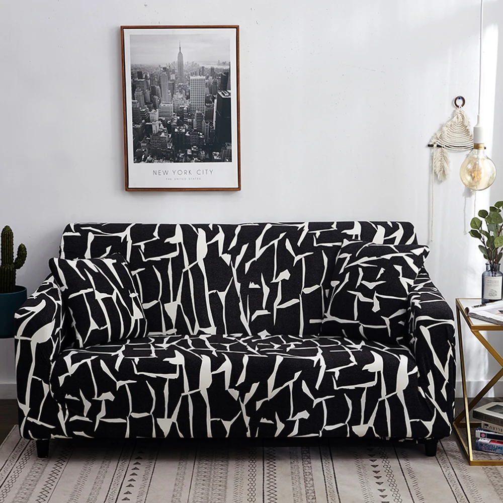 Dozzlor sofa cover Polyester plus spandex Printed fashion for living room office Single/Two/Three/Four-seater 2019 hot sale | Дом и сад