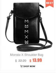 Monsta X сумка на плечо Monbebe V2 кожаная сумка многофункциональная Высококачественная женская сумка с узором женская сумка через плечо подростковый тонкий кошелек
