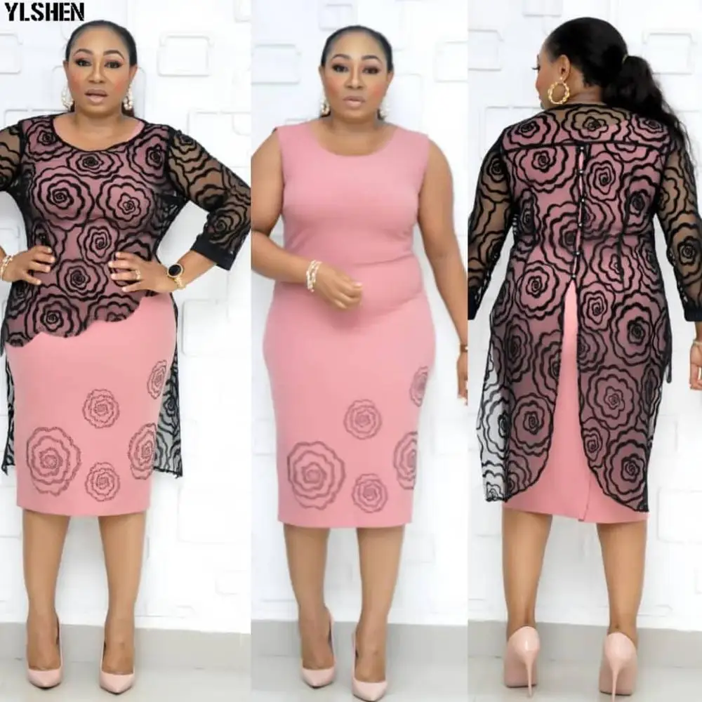 Комплект из 2 предметов африканские платья для женщин летнее Сетчатое элегантное