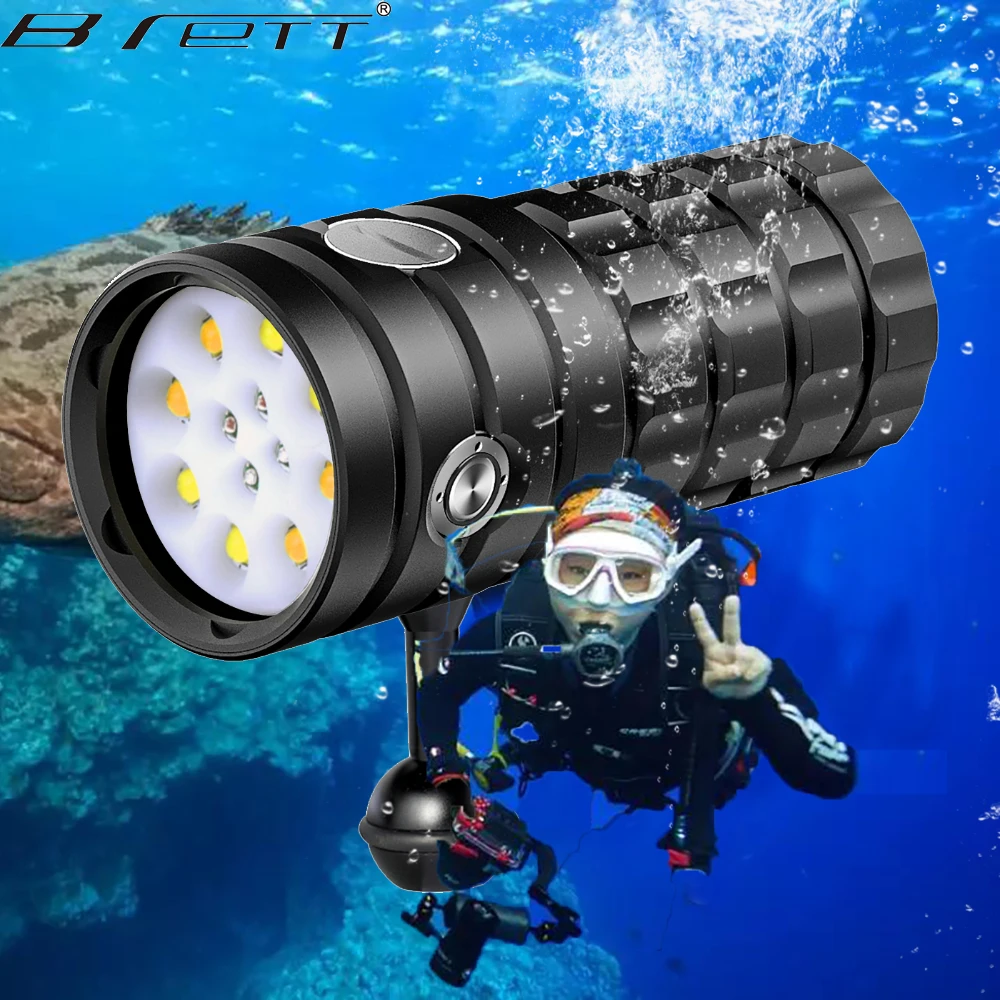 Профессиональный фонарь для дайвинга 8 XHP50 25000Lumens10 0m Водонепроницаемый Подводный