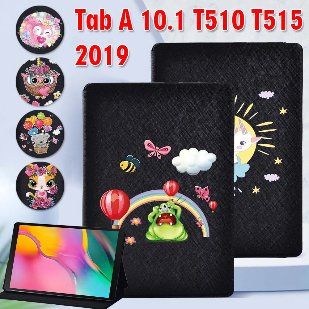 

Tablet Case for Samsung Galaxy Tab A 10.1 Inch 2019 SM-T510 SM-T515 PU Leather Cover Case + Free Stylus