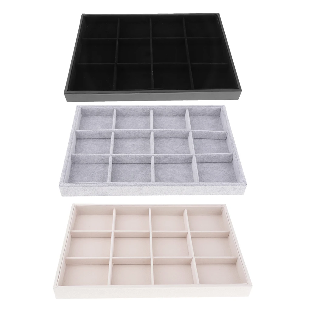 12 отсеков Бархатный Браслет Часы Ювелирных Изделий Дисплей лоток