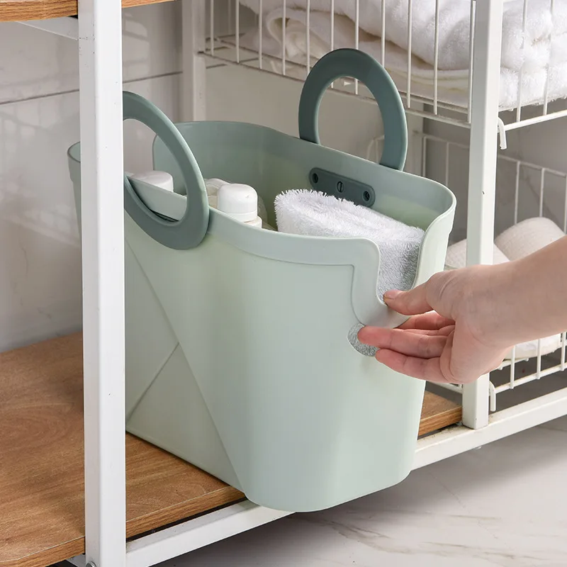 Складные корзины для ванной из ПЭ корзина мытья комнаты органайзер фруктов сумки